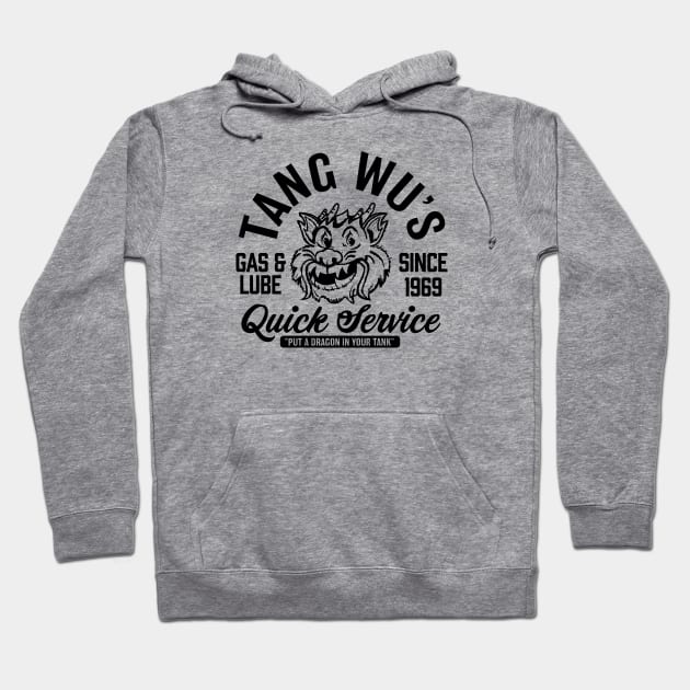 Tang Wu's Gas and Lube - Biker Style (1 Color) Hoodie by jepegdesign